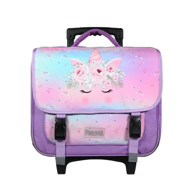 Cartable a roulettes Phileas Licorne 38 cm 2 compartiments violet Bagtrotter Pas Cher Bureau Vallee