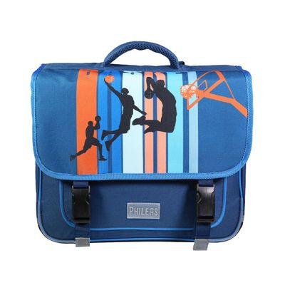 Cartable Phileas Basket 38 cm 2 compartiments bleu Bagtrotter Pas Cher Bureau Vallee