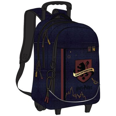 Sac a dos a roulettes Harry Potter Gryffondor 2 compartiments marine Kid Abord Pas Cher Bureau Vallee