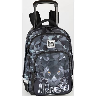 Sac a dos a roulettes Airness 2 compartiments noir Hamelin Pas Cher Bureau Vallee