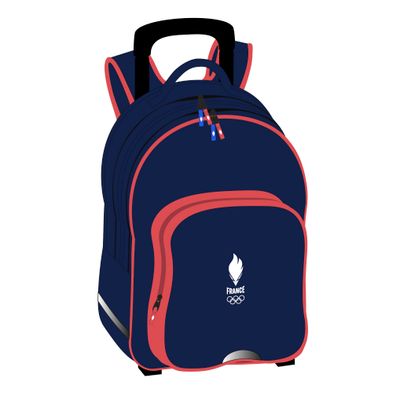 Sac a roulettes Equipe de France 2 compartiments bleu blanc rouge Hamelin Pas Cher Bureau Vallee