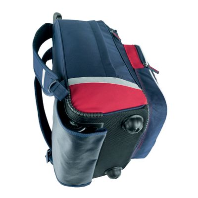 Sac a dos a roulettes Teddy Smith Warm Up 2 compartiments bleu rouge Hamelin Pas Cher Bureau Vallee
