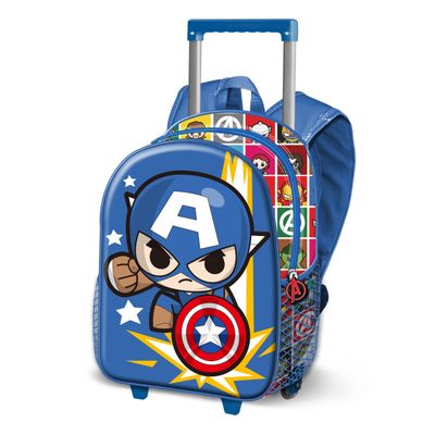 8445118050431-Captain America Punch - Sac à dos à roulettes 3D - 1 compartiment - Karactermania--0