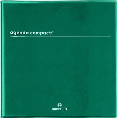 3664447149608-Agenda Boréal Compact² - 1 semaine sur 2 pages - 16,5 x 16,5 cm - vert - Oberthur--0