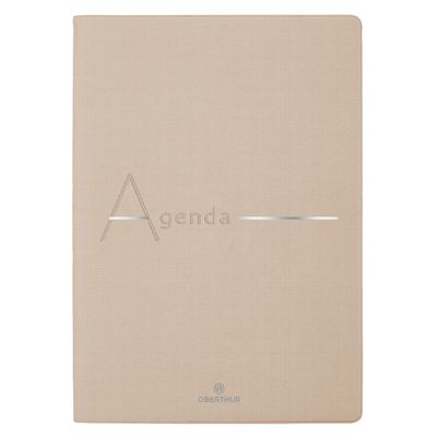 3664447144979-Agenda Bora 16 mois - 1 semaine sur 2 pages - 15,5 x 21,5 cm - beige texture - Oberthur--0
