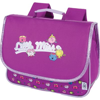 Cartable maternelle Monsieur Madame 32 cm 1 compartiment violet Oberthur