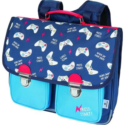 Cartable Les Scolaires Garcon 38 cm 2 compartiments marine et bleu Oberthur Pas Cher Bureau Vallee