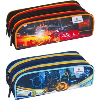 Trousse Megacars Megabikes 2 compartiments marine ou noir Oberthur