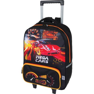Sac a dos a roulettes Megacars Megabikes 1 compartiment marine ou noir Oberthur