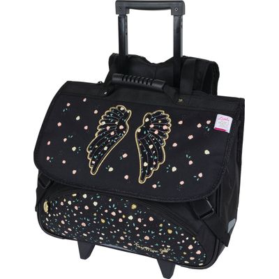 Cartable a roulettes Little Karl Marc John 41 cm 2 compartiments noir Oberthur Pas Cher Bureau Vallee