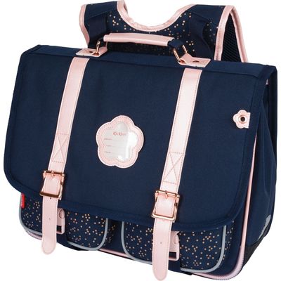 Cartable Kickers Girl 38 cm 2 compartiments marine Oberthur Pas Cher Bureau Vallee