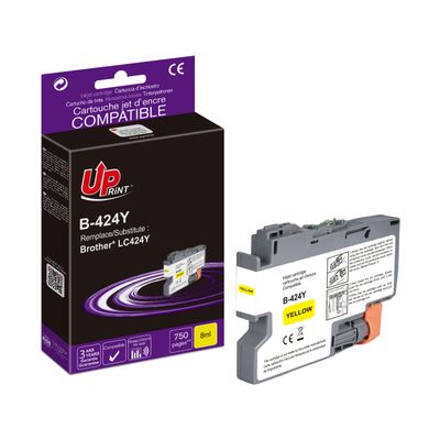 3584770912253-Cartouche compatible Brother LC424 - jaune - Uprint--0