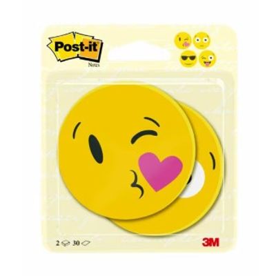 4054596856394-Post-it - 2 Blocs Notes - 70 x 70 mm - 30 feuilles - jaune - Emoji--0