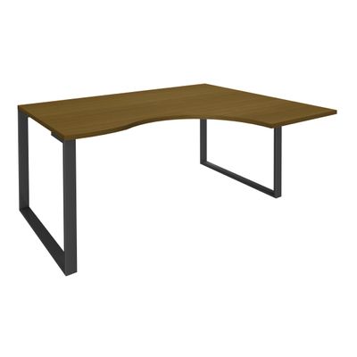 3253310200050-Bureau compact LOFTER - L160 cm - Retour à droite - Plateau imitation noyer - pied carbone - (pied de renfort obligatoire à rajou--0