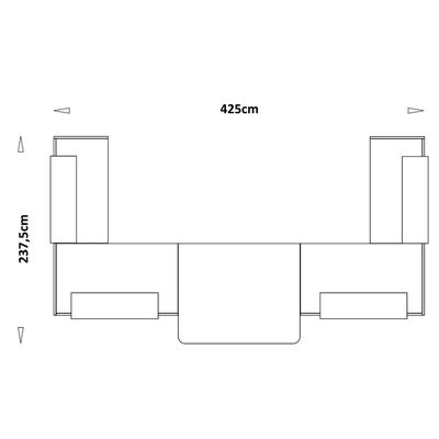 3253310542860-Banque d'accueil OLA - Ensemble composé de modules hauts(x2) + PMR + retours (x2) + tablettes (x2) jaune + (x2) bleu - L425 x P237,5--4