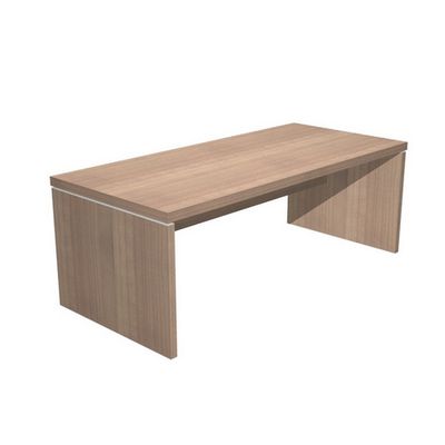 7331920002762-Bureau Manager FLORA - L210 x P90 cm - pieds panneaux - plateau imitation merisier arabis--0