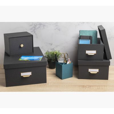 3130630796015-Exacompta OfficeByMe - Lot de 3 boîtes de rangement - noir--1