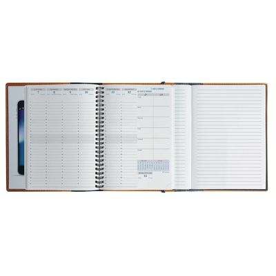3660942085267-Agenda de bureau spiralé 16 mois All in One - 1 semaine sur 2 pages - 15 x 21 cm - rose - Exacompta--1