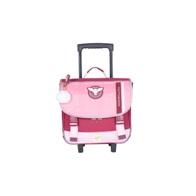 Cartable a roulettes Harry Potter Hedwig 2 compartiments rose Kid Abord Pas Cher Bureau Vallee