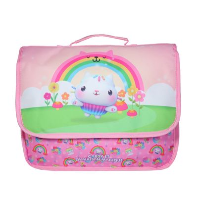 Cartable maternelle Gabby et la maison magique 1 compartiment rose Bagtrotter Pas Cher Bureau Vallee