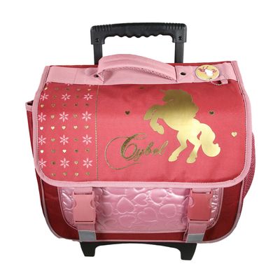 Cartable a roulettes Cybel 2 compartiments rose Bagtrotter Pas Cher Bureau Vallee