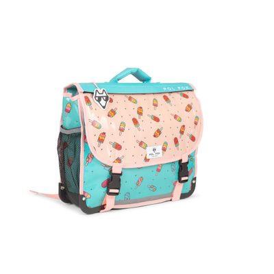 Cartable maternelle reversible Ice Pop 35 cm 1 compartiment bleu Pol Fox Pas Cher Bureau Vallee