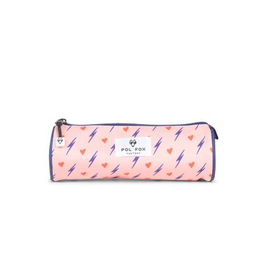 3663842008244-Trousse ronde Heart - 1 compartiment - rose - Pol Fox--0