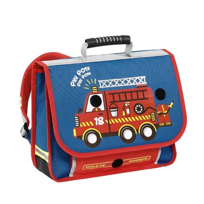 Cartable maternelle Mini Pompier 35 cm 1 compartiment bleu Viquel Pas Cher Bureau Vallee