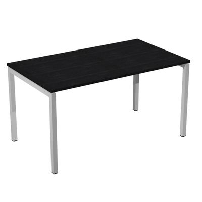 7331920001758-Bureau droit Trend - L140 - pieds arches  - plateau imitation frêne noir--0