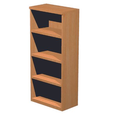 7331920002038-Bibliothèque haute Trend - L80xP35xH180 cm - 3 étagères - imitation aulne--0
