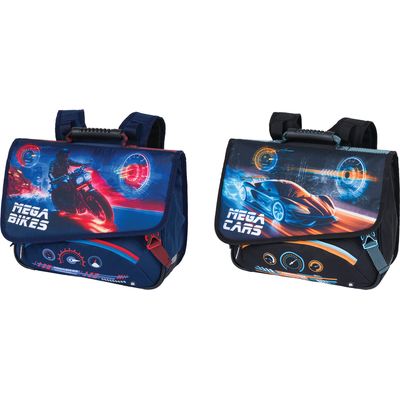 Cartable Megacars ou Megabikes 38 cm 2 compartiments Oberthur Pas Cher Bureau Vallee