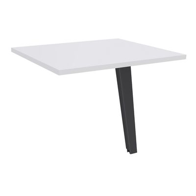 3253310332997-Retour direct pour bureau Steely - L80 - 1 Pied métal carbone - plateau blanc--0