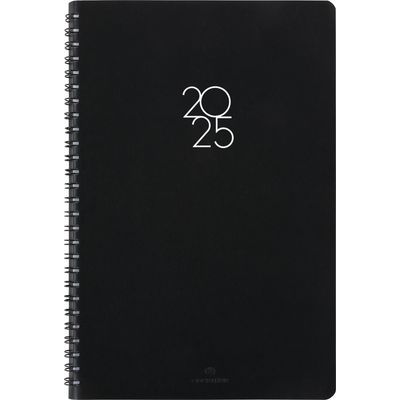 3664447208695-Agenda à spirale Portland - 1 semaine sur 2 pages - 22 x 28 cm - noir - Oberthur--0