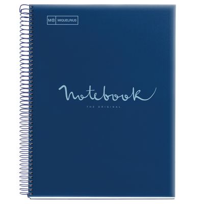 8422593021033-Notebook Emotions, couverture souple, A4 séyès, 80 feuilles de 1 couleur, Miquelrius, Marine.--0