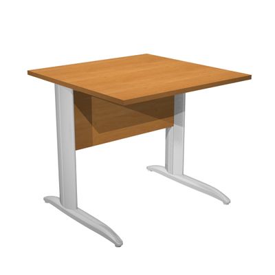 0404052256048-Bureau droit Trend - L80 - Pieds métals - plateau imitation aulne - pied effet chromé--0
