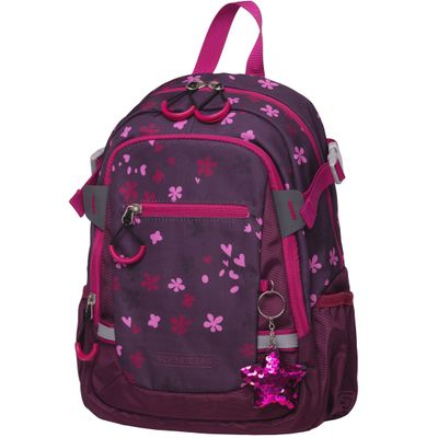 9002638238504-Sac à dos maternelle Maxi WALKER "Galaxy Berry Blossom" Fantaisie - 2 compartiments coloris dark red--0