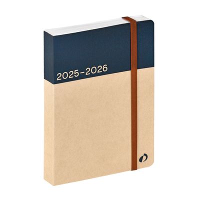 3371010532360-EUROTEXTAGENDA RECYCLÉ ML Arrakis - Marine - 12x17 cm - avec élastique - Journalier - 12 mois de août à j--0