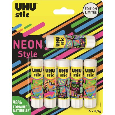 4026700341508-UHU Néon Style - 6 Bâtons de colle - 8.2 g - édition limitée--0