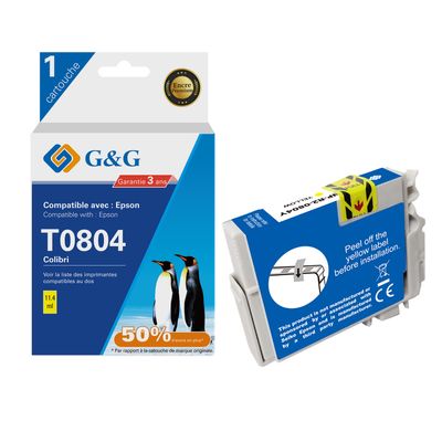 6937173411606-Cartouche compatible Epson T0804 Colibri - jaune - G&G--0