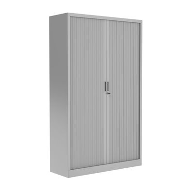 3700339995882-Armoire haute à rideaux - L120 x H198 x P43 cm - corps alu/rideau alu--0