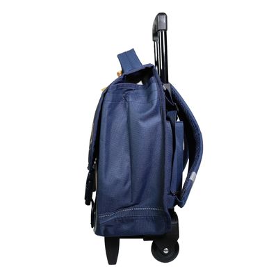 3666311001722-Cartable à roulettes Cybel 38 cm - 2 compartiments - bleu marine et doré - Bagtrotter-P_405114035_2-1