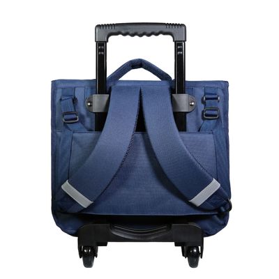 3666311001722-Cartable à roulettes Cybel 38 cm - 2 compartiments - bleu marine et doré - Bagtrotter-P_405114035_3-2