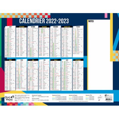 3371010449743-Calendrier annuel / Emploi du temps Fantaisie - 1 face 12 mois / 1 face emploi du temps - -P_405115052_1-0