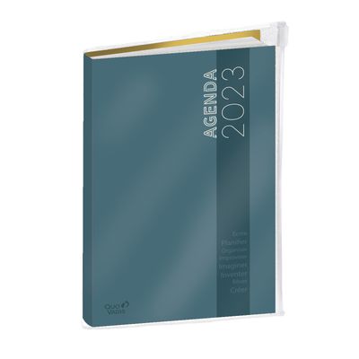 3371010482948-My Agenda avec poche Zip - 1 semaine sur 2 pages - 16 x 24 cm - bleu/jaune - couverture r