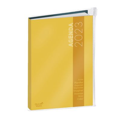 3371010482948-My Agenda avec poche Zip - 1 semaine sur 2 pages - 16 x 24 cm - bleu/jaune - couverture r