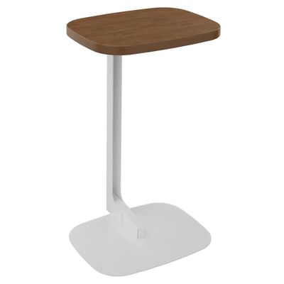 3253310179738-Gueridon ILO - L40xP30xH66cm - pieds blanc - finition noyer-P_405134649_1-0