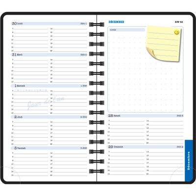 3660942080774-Agenda de poche spiralé Sakura Lady 16S - 1 semaine sur 2 pages - 9 x 16 cm - noir - Exac-P_405147078_3-2