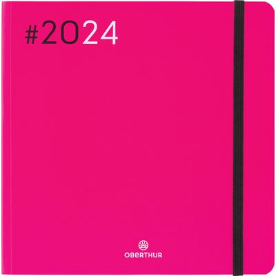 3664447154411-Agenda Flex - 1 semaine sur 2 pages - 16 x 16 cm - fuchsia - Oberthur-P_405148933_1-0