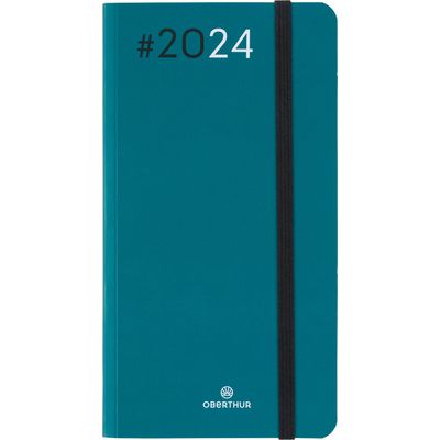 3664447156606-Agenda de poche Flex - 1 semaine sur 2 pages - 9,5 x 17,5 cm - émeraude - Oberthur-P_405148940_1-0