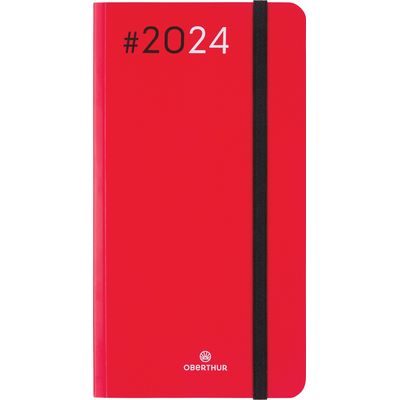 3664447156613-Agenda de poche Flex - 1 semaine sur 2 pages - 9,5 x 17,5 cm - rouge - Oberthur-P_405148941_1-0